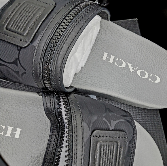 COACH MEN'S POOL SLIDES WITH POCKET BLACK MEN'S 8 WOM 9.5, LIME MEN'S 9 WOM 10.5 - Picture 9 of 11